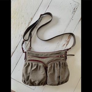 MZ Wallace taupe Crossbody Bag with Rosegold Zip✨